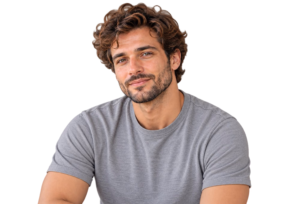 Portrait d’un homme aux cheveux ondulés