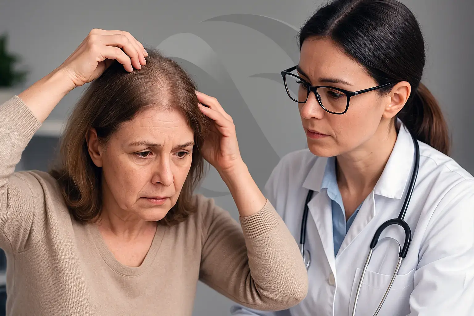 Consultation médicale pour chute de cheveux