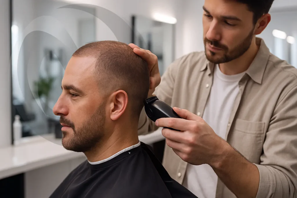 Coiffeur après une greffe de cheveux