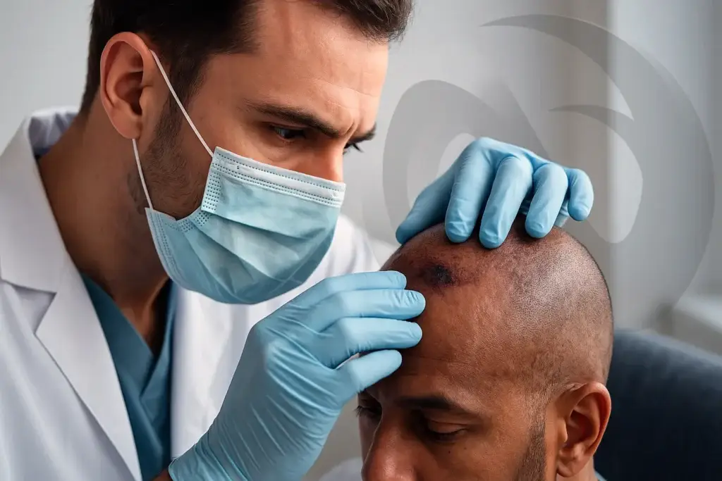 Nécrose après une greffe de cheveux